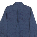 MICHAEL KORS Mens Blue Slim Fit Cotton Shirt S Stylish Button Shirt