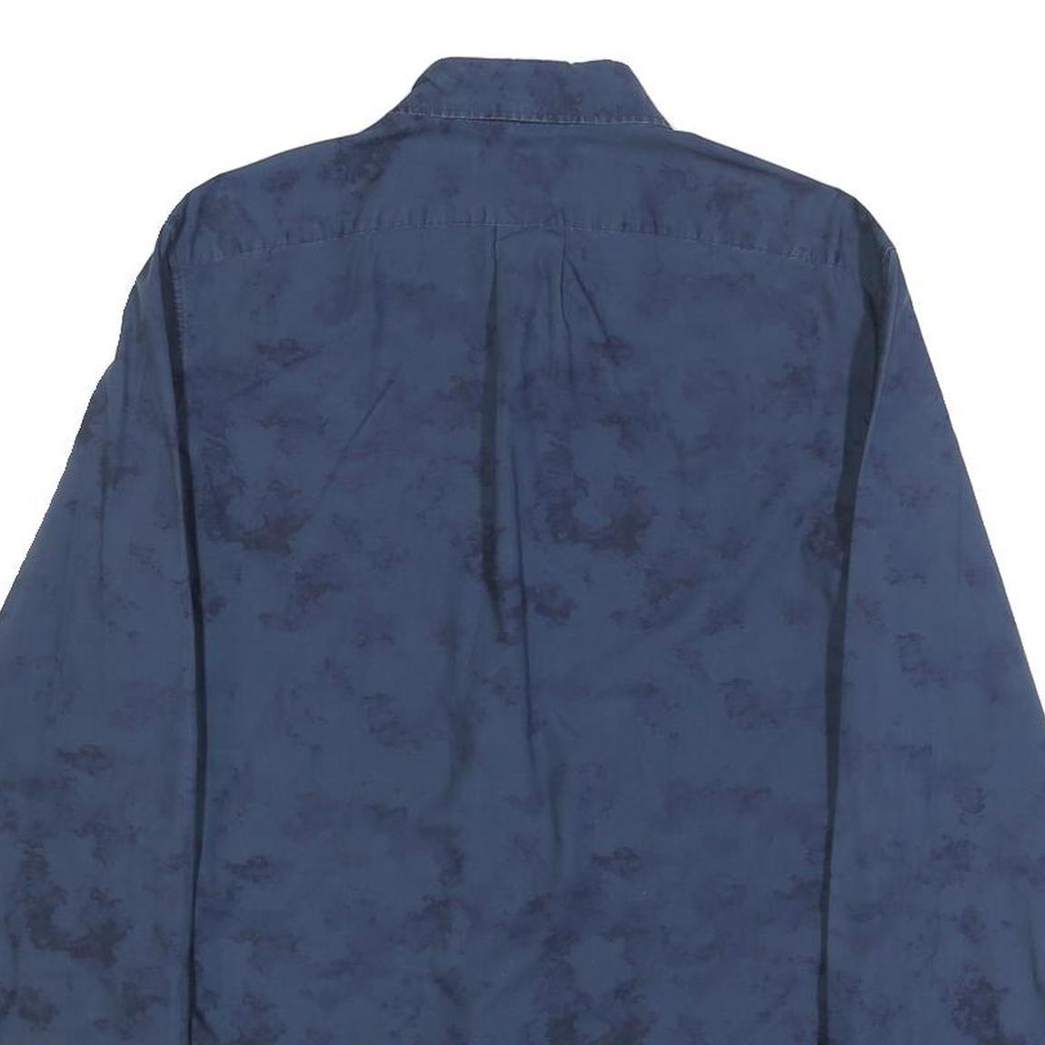 MICHAEL KORS Mens Blue Slim Fit Cotton Shirt S Stylish Button Shirt