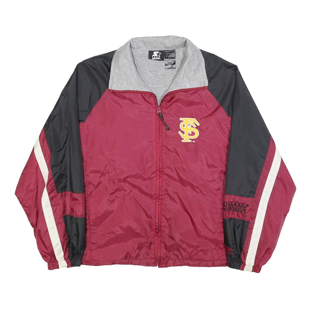 STARTER Mens Maroon & Black Florida State Jacket M Nylon Zip Plain Lightweight