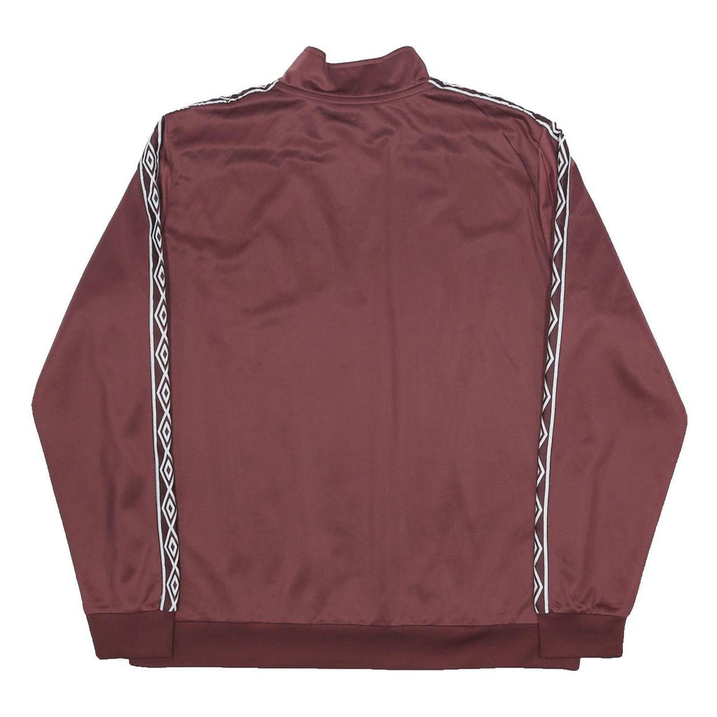UMBRO Mens Maroon 1/4 Zip Sweatshirt XL Logo Tape Stripe Sportswear