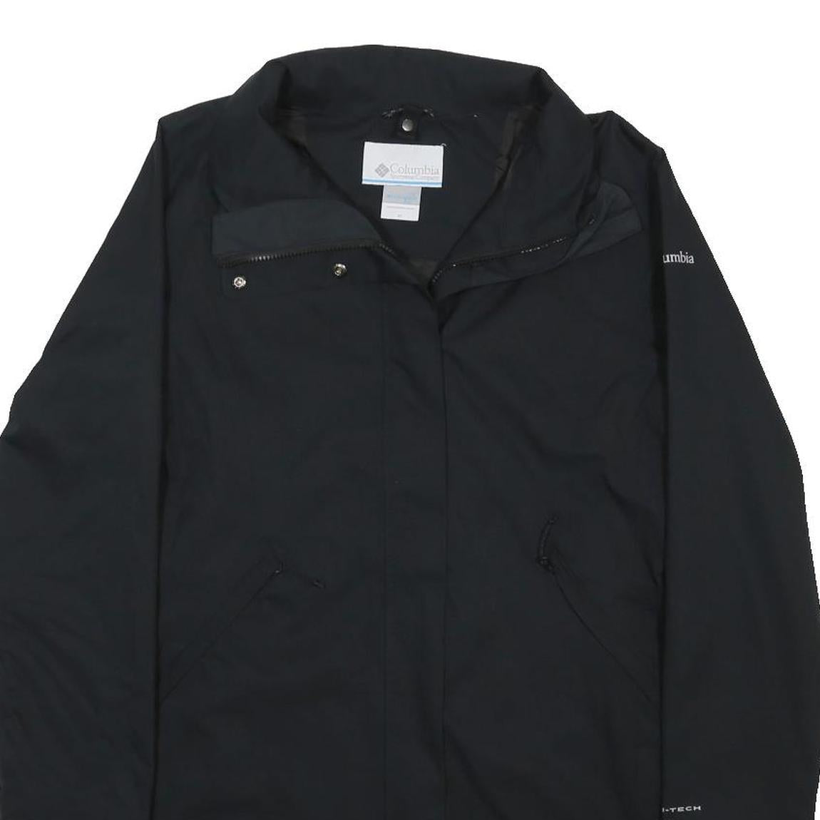 COLUMBIA Womens Black Outdoor Jacket M Polyester Zip Plain Lightweight Warm