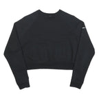 NIKE Womens Black Crew Neck M Cotton Blend Crop Sweatshirt Sportswear