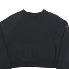 NIKE Womens Black Crew Neck M Cotton Blend Crop Sweatshirt Sportswear