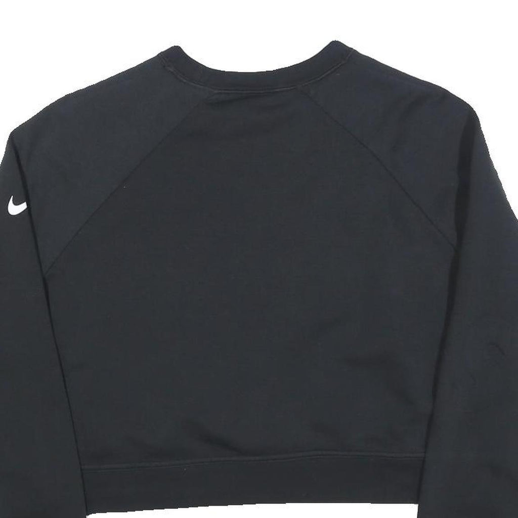 NIKE Womens Black Crew Neck M Cotton Blend Crop Sweatshirt Sportswear