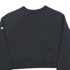 NIKE Womens Black Crew Neck M Cotton Blend Crop Sweatshirt Sportswear