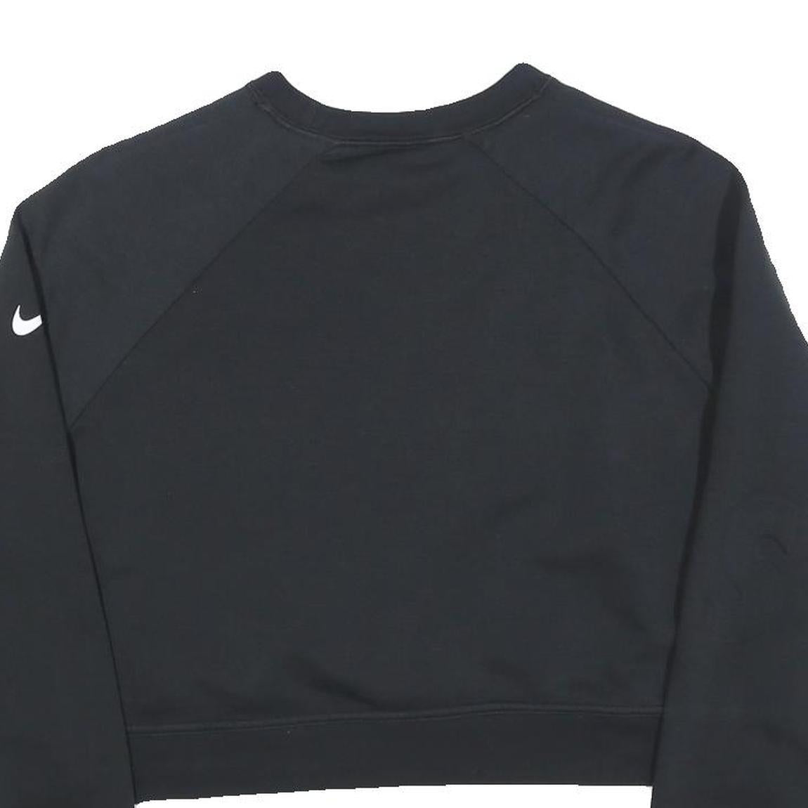 NIKE Womens Black Crew Neck M Cotton Blend Crop Sweatshirt Sportswear