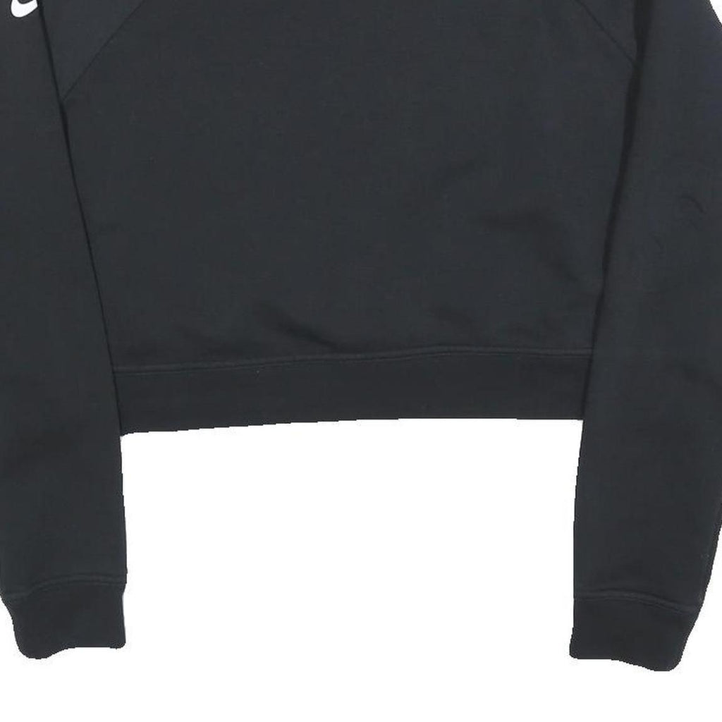 NIKE Womens Black Crew Neck M Cotton Blend Crop Sweatshirt Sportswear