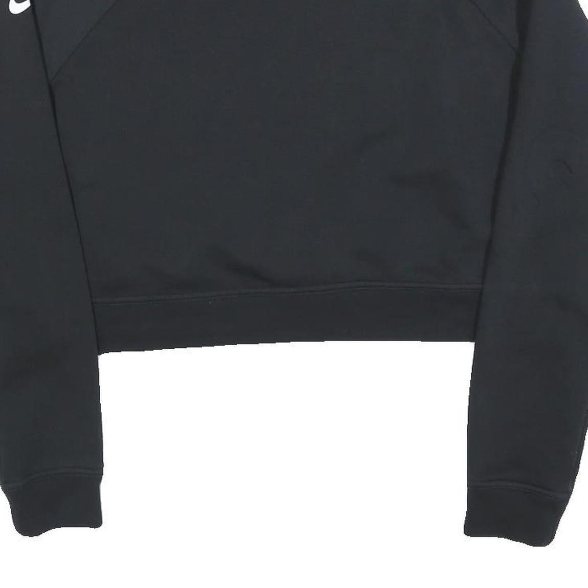 NIKE Womens Black Crew Neck M Cotton Blend Crop Sweatshirt Sportswear