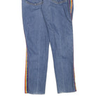 LEVI'S Womens Jeans Blue Slim Straight Denim Light W26 L28 Rainbow Trim