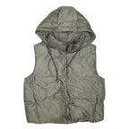 ZARA Womens Green Hooded Puffer Jacket XS Polyester Blend Zip Plain Casual