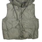 ZARA Womens Green Hooded Puffer Jacket XS Polyester Blend Zip Plain Casual