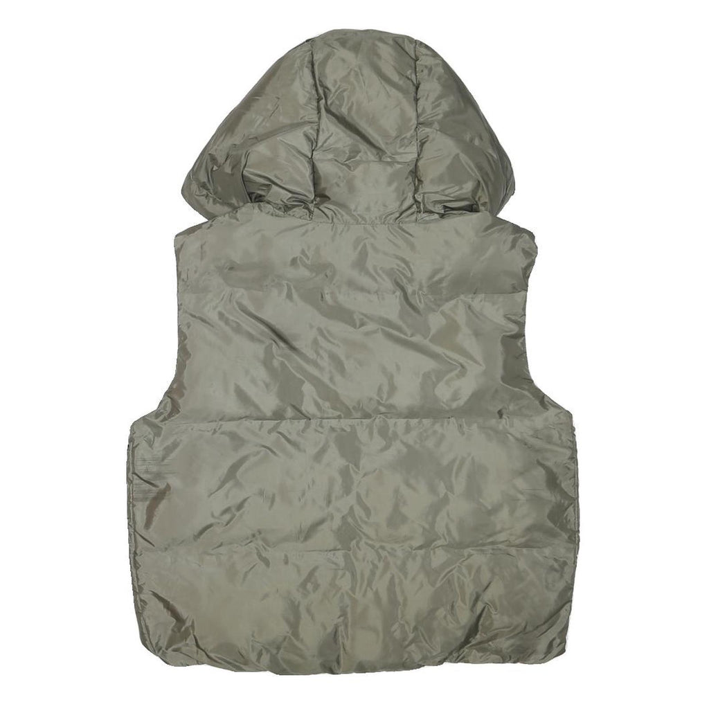 ZARA Womens Green Hooded Puffer Jacket XS Polyester Blend Zip Plain Casual