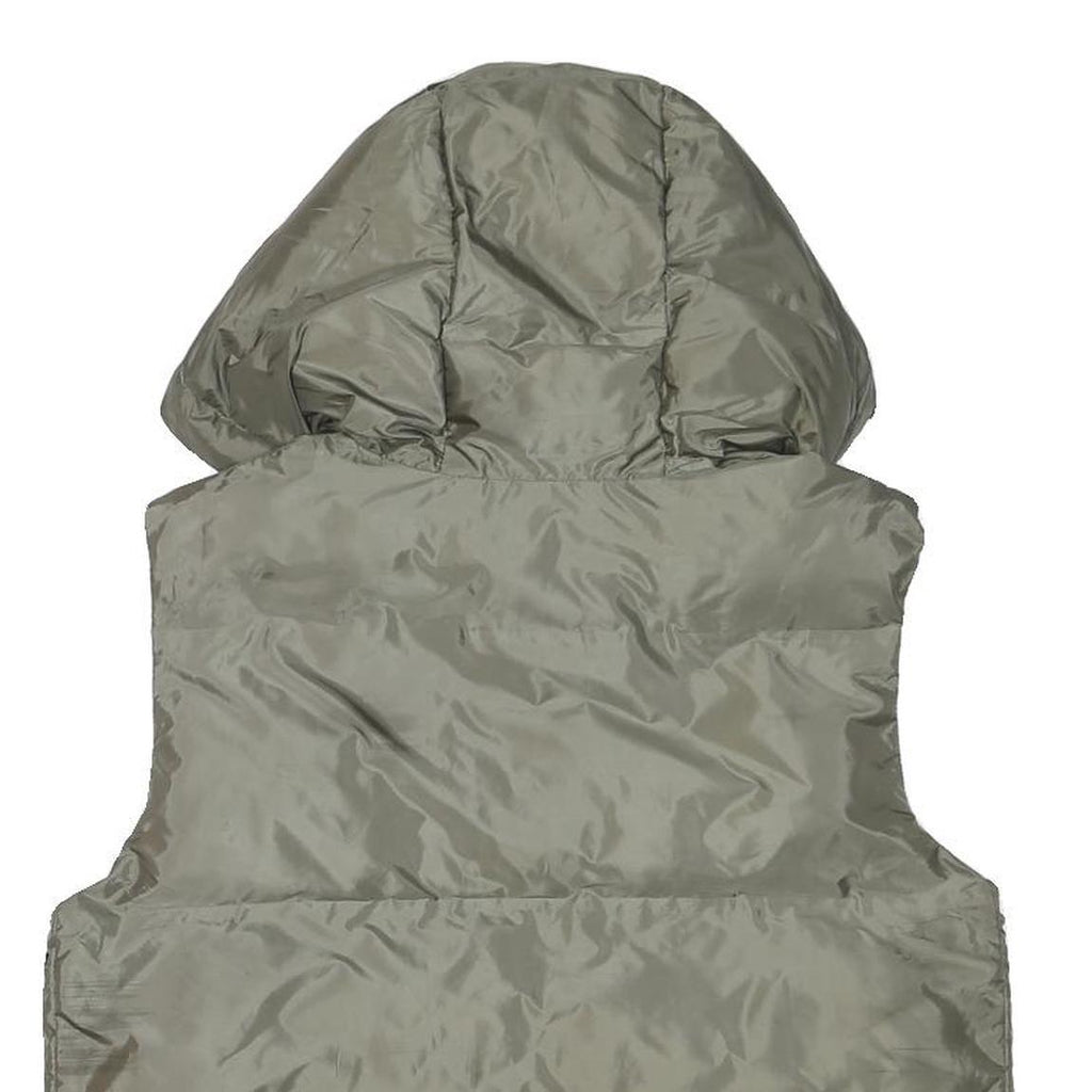 ZARA Womens Green Hooded Puffer Jacket XS Polyester Blend Zip Plain Casual