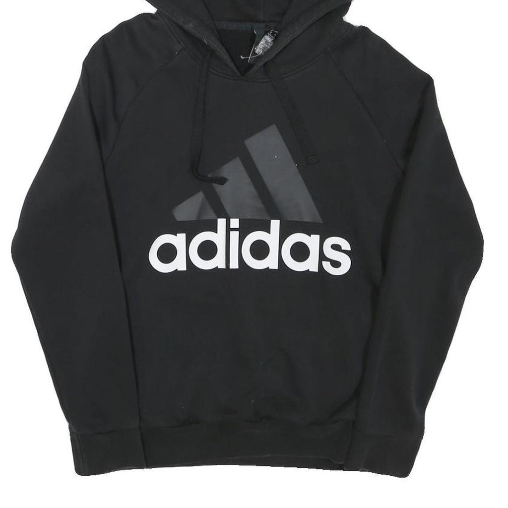 ADIDAS Womens Black Hoodie S Cotton Blend Pullover Casual Sportswear