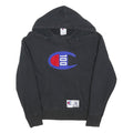 CHAMPION Mens Black Cotton Blend Pullover Hoodie L Embroidered Logo Spellout
