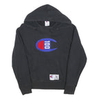 CHAMPION Mens Black Cotton Blend Pullover Hoodie L Embroidered Logo Spellout