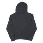CHAMPION Mens Black Cotton Blend Pullover Hoodie L Embroidered Logo Spellout