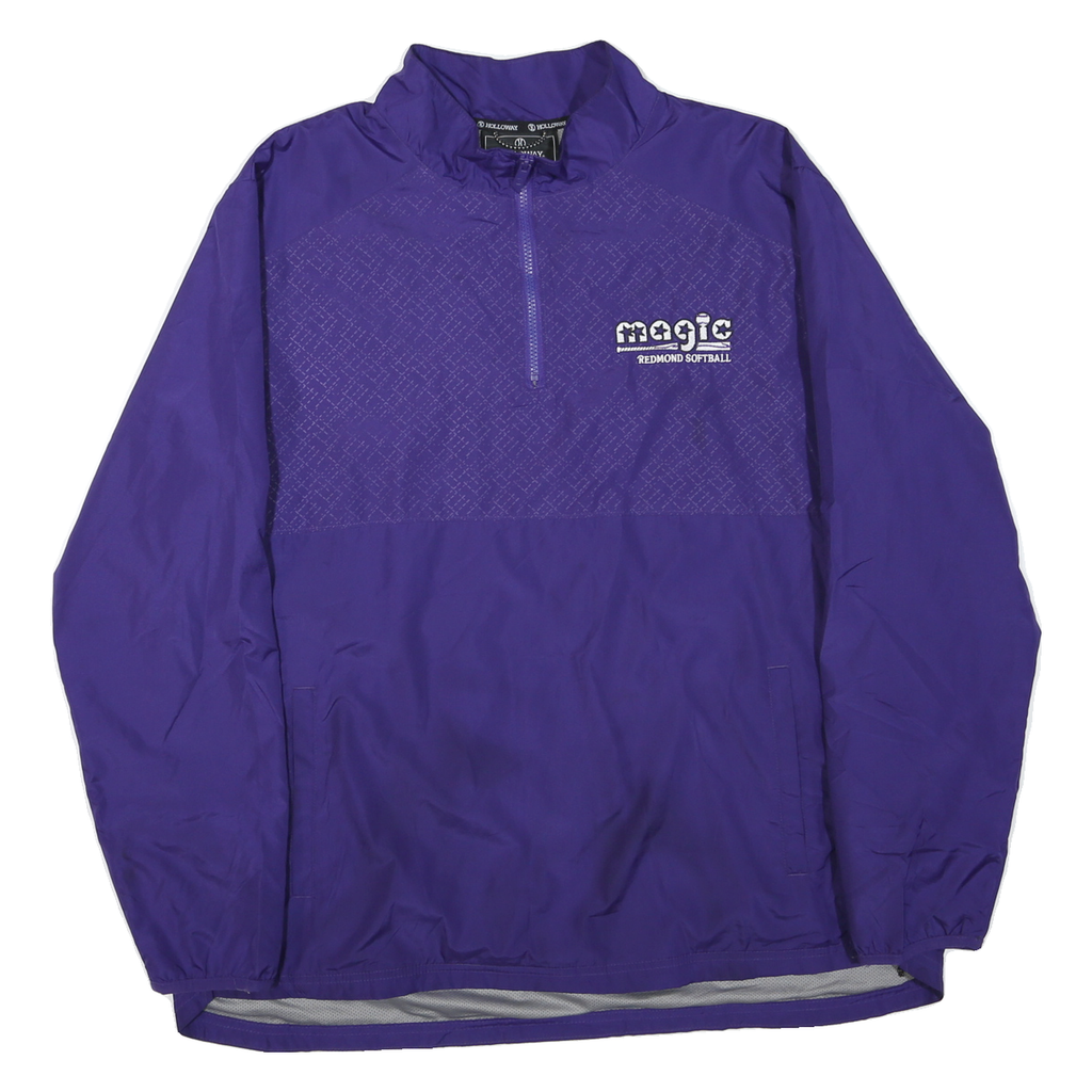 HOLLOWAY Mens Purple XL Polyester Blend Jacket Windbreaker Zip Front Sports