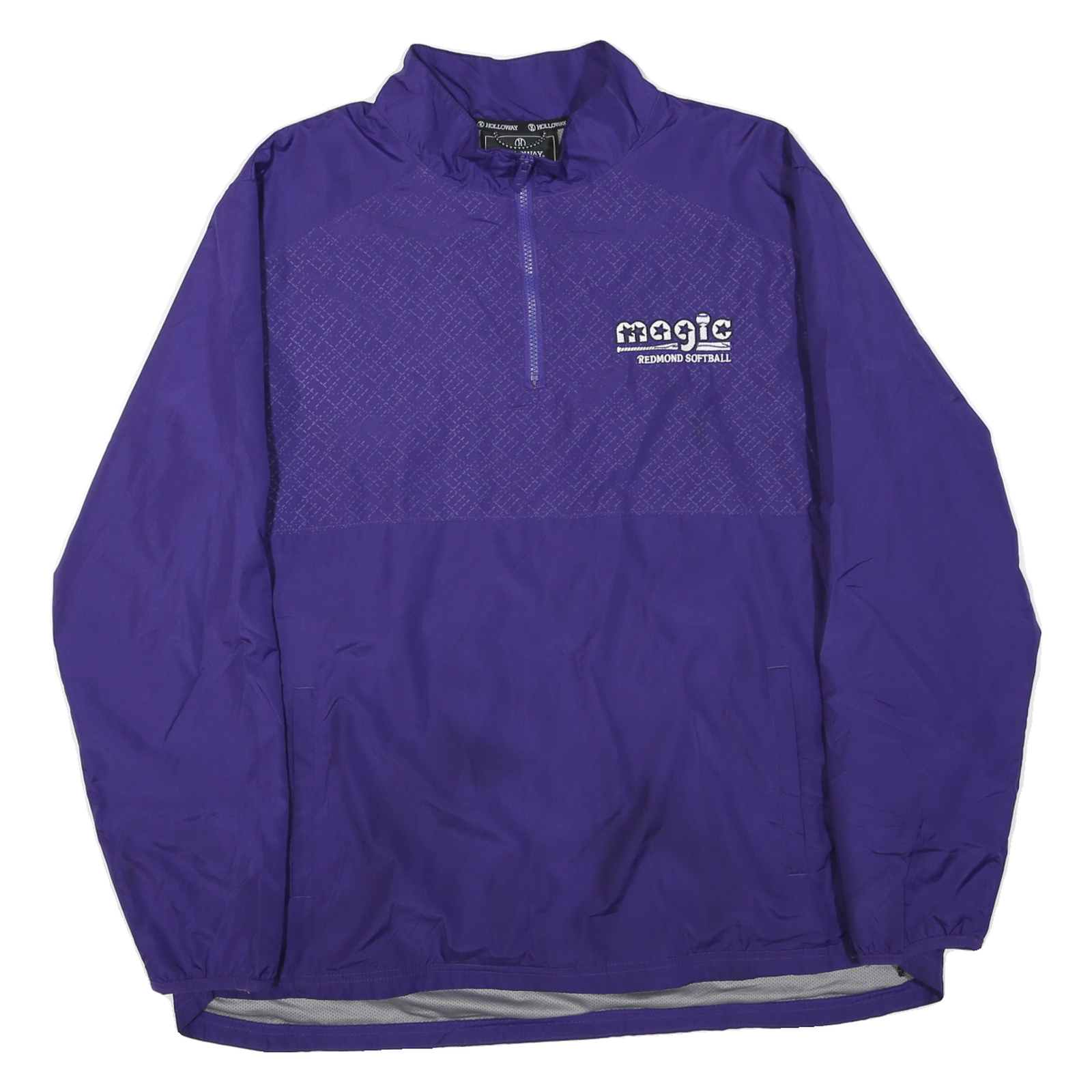 HOLLOWAY Mens Purple XL Polyester Blend Jacket Windbreaker Zip Front Sports