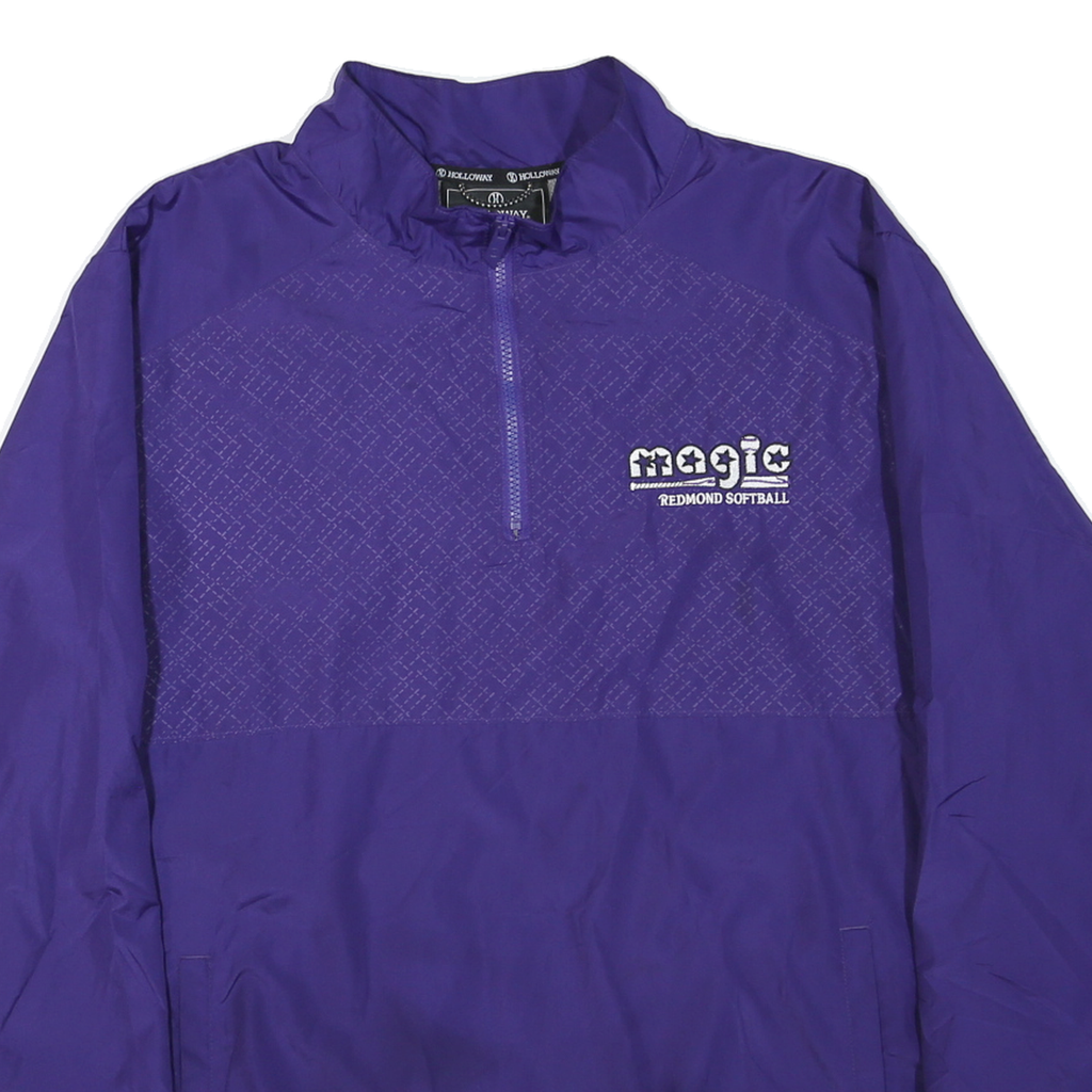 HOLLOWAY Mens Purple XL Polyester Blend Jacket Windbreaker Zip Front Sports