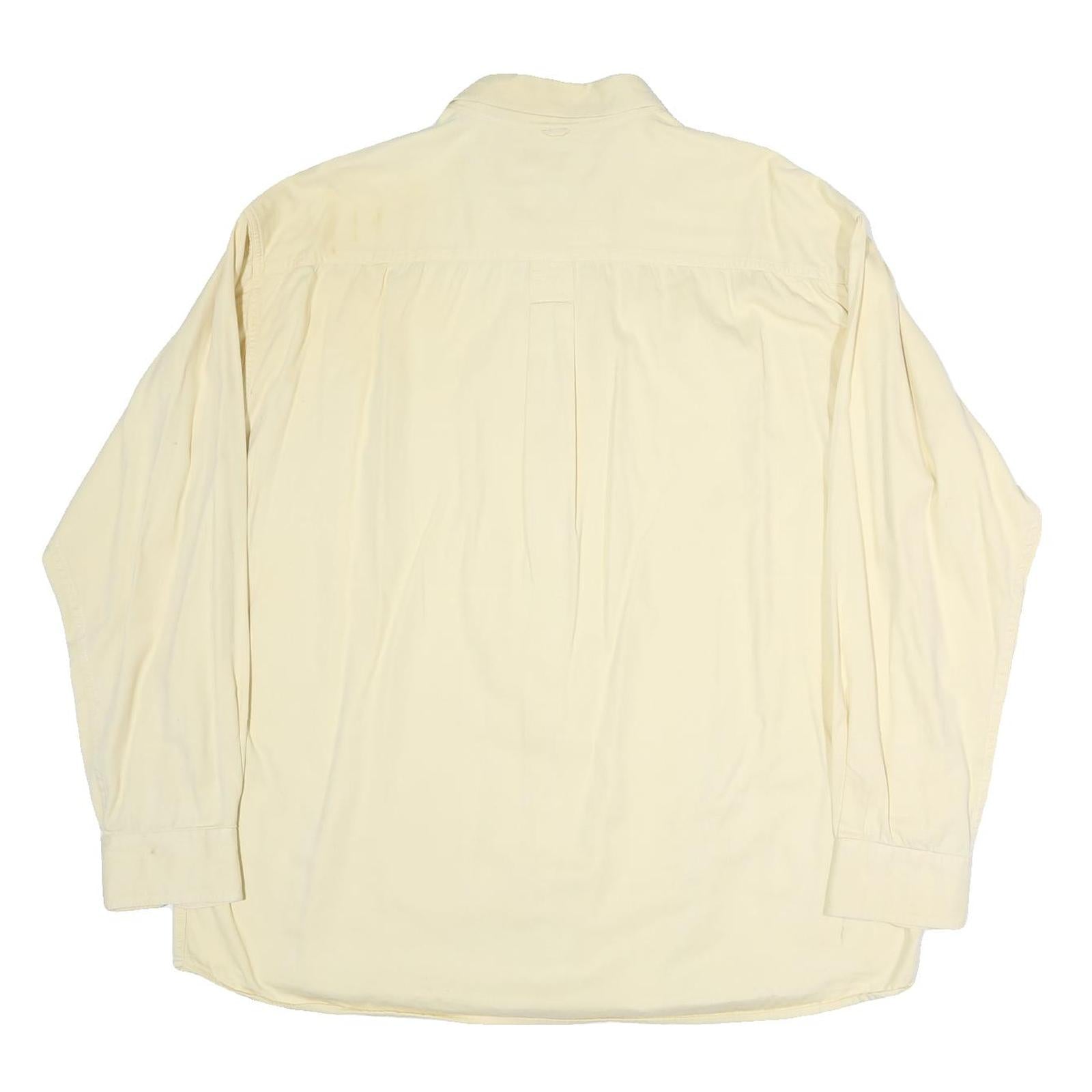 TIMBERLAND Mens Cream Cotton Shirt XL Button-Down Long Sleeve Casual Relaxed Fit