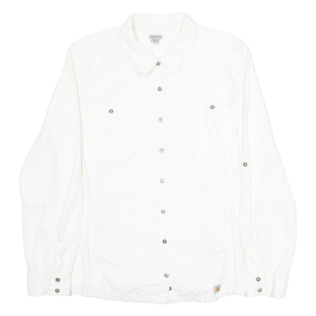 CARHARTT Womens Plain Shirt White Long Sleeve XL