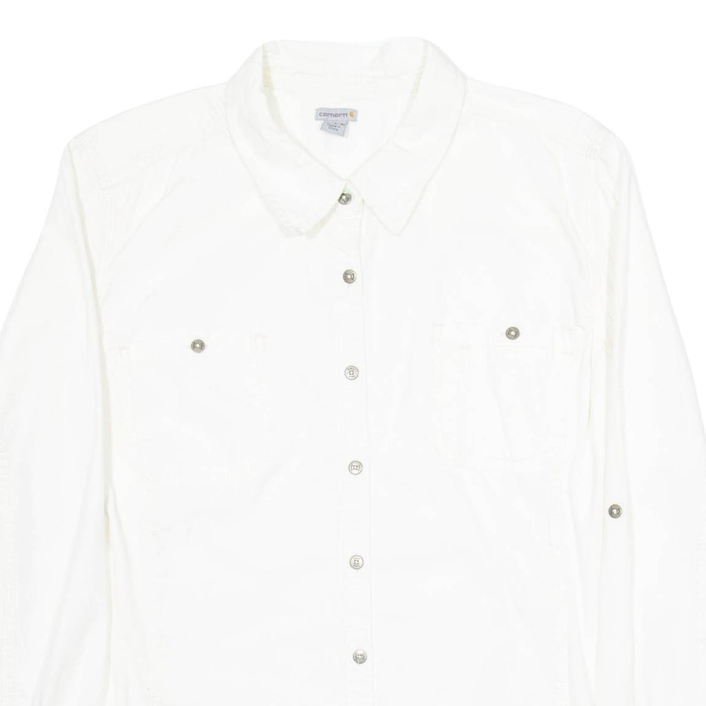 CARHARTT Womens Plain Shirt White Long Sleeve XL