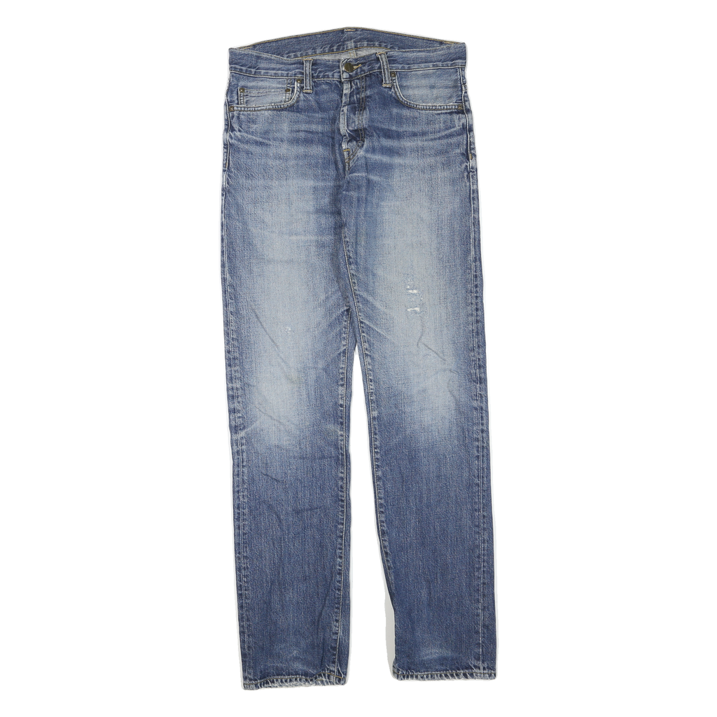 CARHARTT Mens Blue Regular Fit Straight Leg Denim Light W32 L34 Zip Jeans