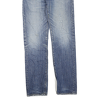 CARHARTT Mens Blue Regular Fit Straight Leg Denim Light W32 L34 Zip Jeans