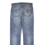 CARHARTT Mens Blue Regular Fit Straight Leg Denim Light W32 L34 Zip Jeans