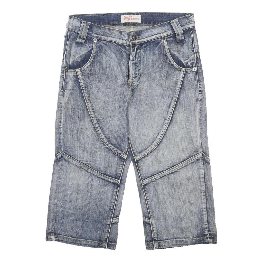 KLS Mens Denim Blue Casual Shorts M W31 Cotton Lightweight Relaxed Fit