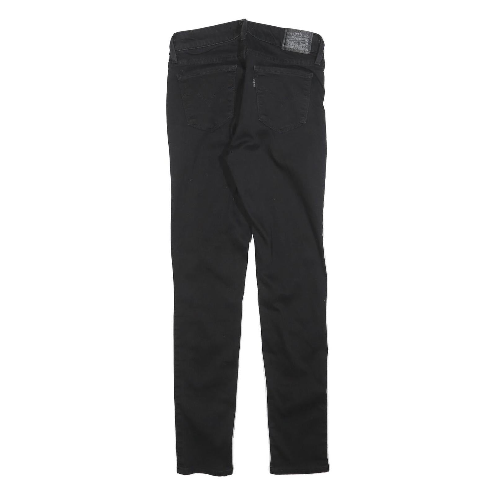 LEVI'S Womens Slim Black Jeans Denim W26 L30 Stylish Cotton Blend Zip Closure