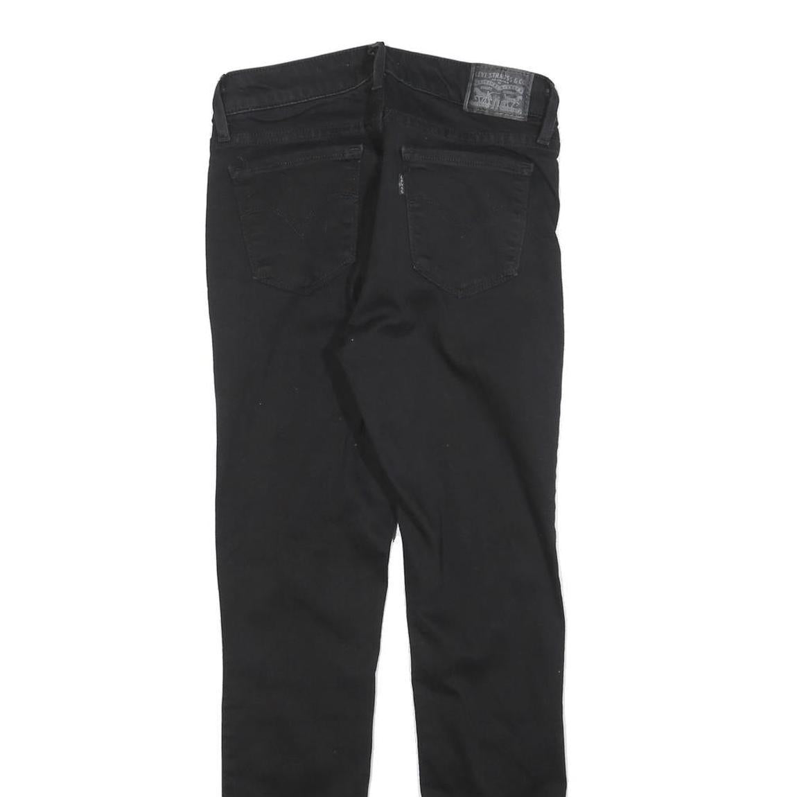 LEVI'S Womens Slim Black Jeans Denim W26 L30 Stylish Cotton Blend Zip Closure