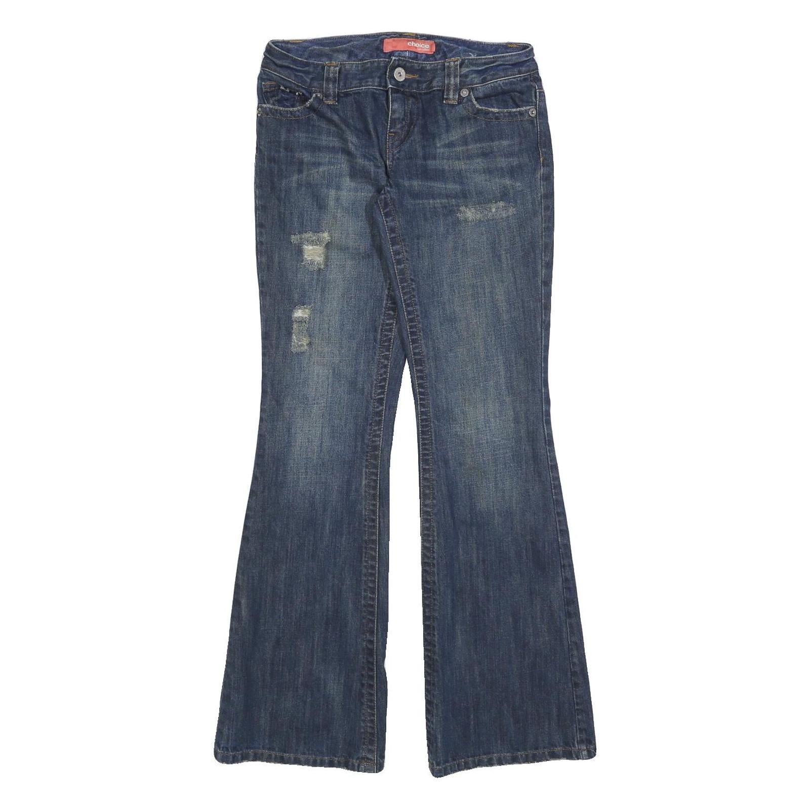 CALVIN KLEIN Womens Jeans Blue Slim Flared Denim Medium W30 L32 Embellished