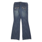 CALVIN KLEIN Womens Jeans Blue Slim Flared Denim Medium W30 L32 Embellished