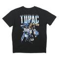 Mens Black Tupac Graphic T-Shirt S Short Sleeve Crew Neck Music Print
