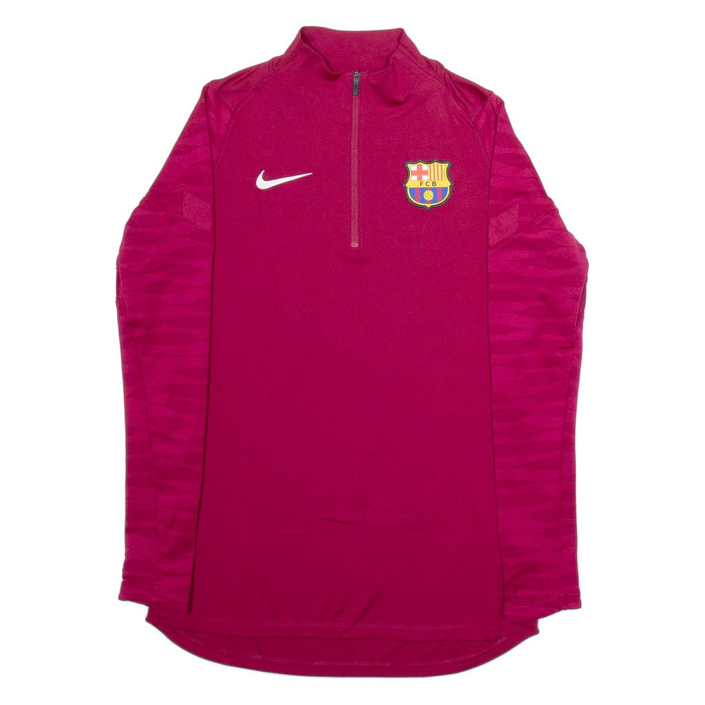 NIKE Barcelona Fc Mens Sweatshirt Maroon 1/4 Zip S