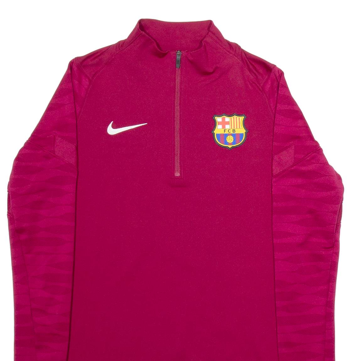 NIKE Barcelona Fc Mens Sweatshirt Maroon 1/4 Zip S