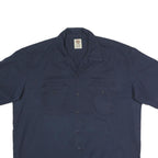 DICKIES Mens Navy Plain Shirt Short Sleeve XL Workwear Durable Button Front