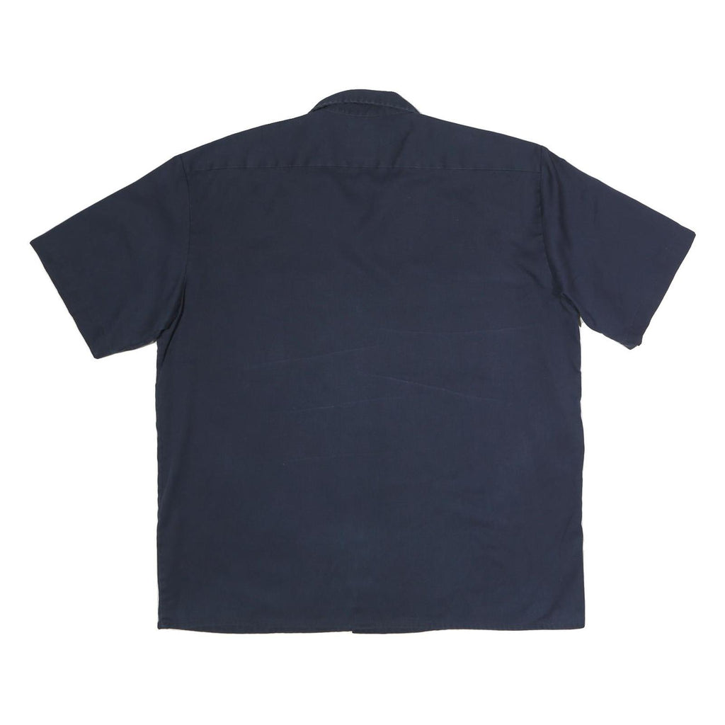 DICKIES Mens Navy Plain Shirt Short Sleeve XL Workwear Durable Button Front