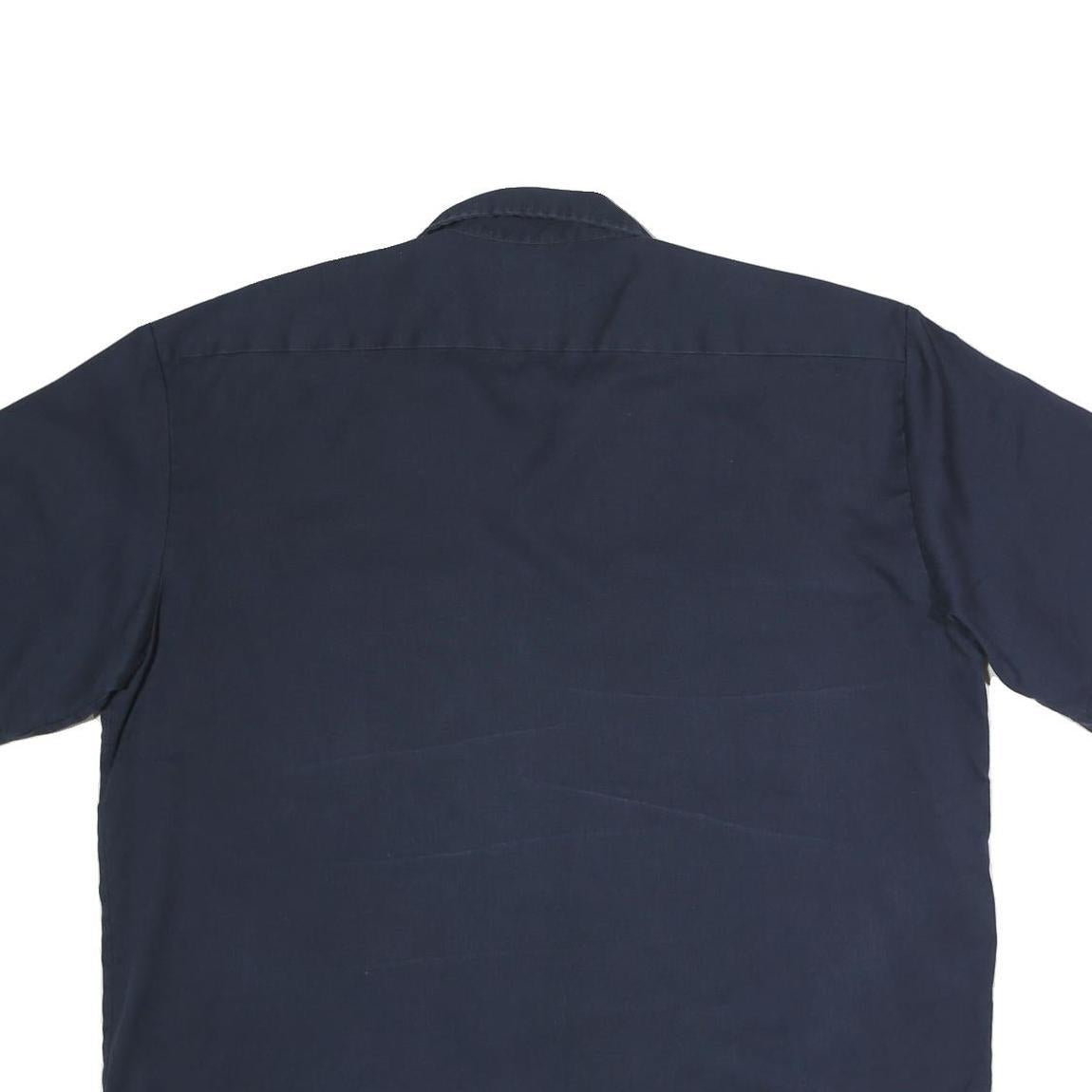 DICKIES Mens Navy Plain Shirt Short Sleeve XL Workwear Durable Button Front