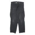 CARHARTT Mens Cotton Blend Black Regular Cargo Trousers W33 L32 Durable Workwear