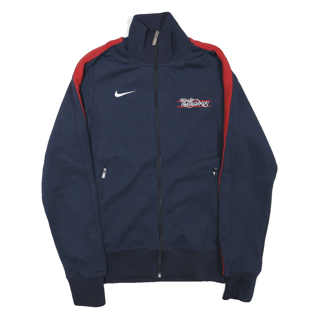 NIKE Mens Navy & Red Zip Jacket XS Polyester Blend Plain Sportswear