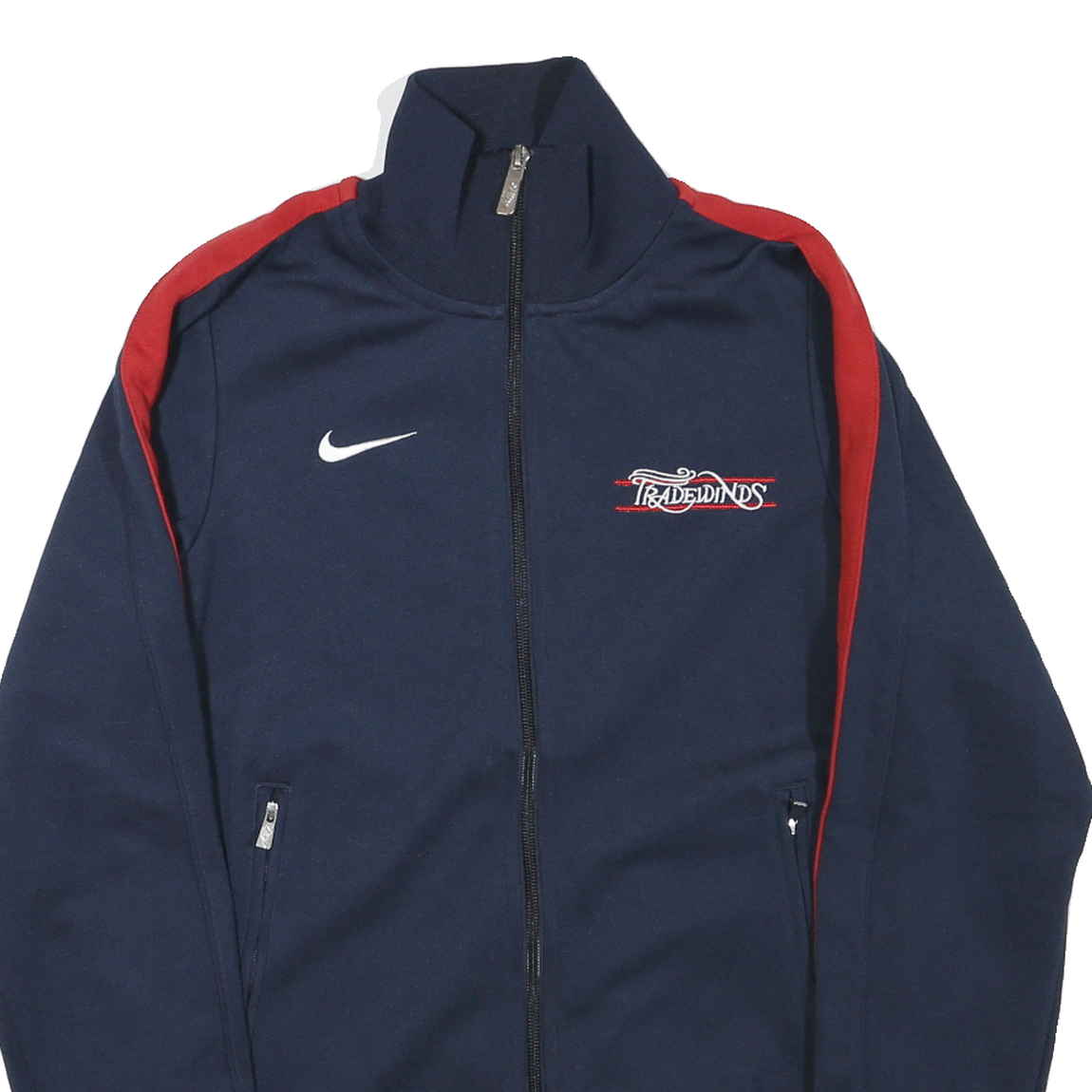 NIKE Mens Navy & Red Zip Jacket XS Polyester Blend Plain Sportswear