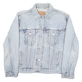 LEVI'S Womens Blue Denim Jacket S Cotton Blend Button Closure Classic Fit Iconic