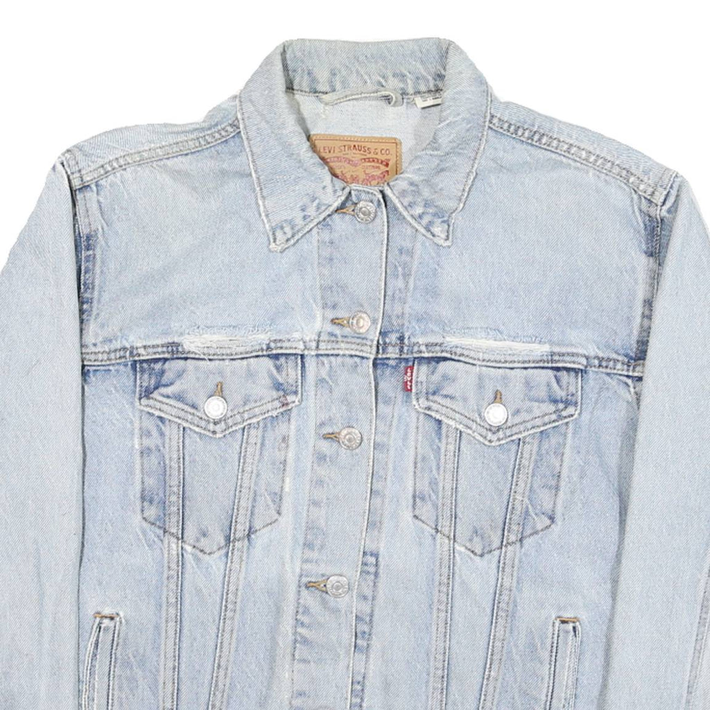 LEVI'S Womens Blue Denim Jacket S Cotton Blend Button Closure Classic Fit Iconic
