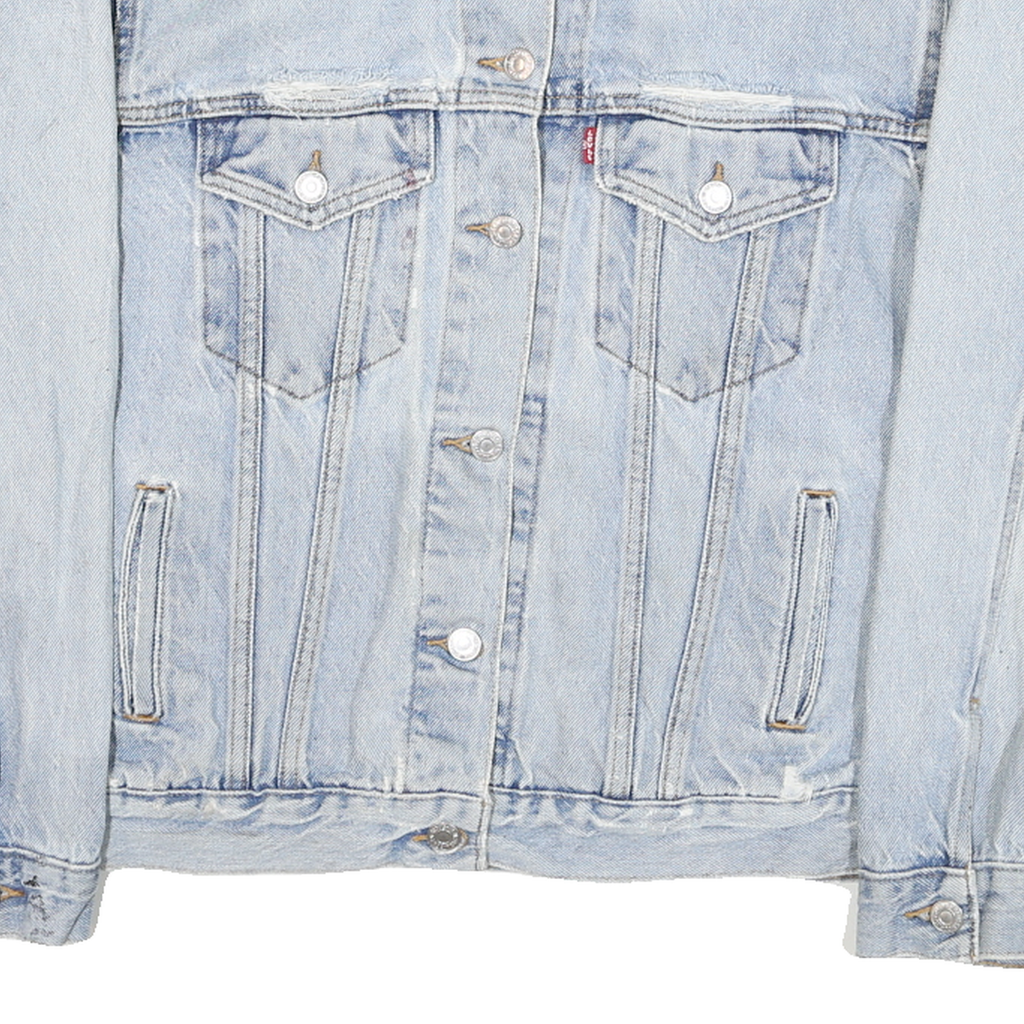 LEVI'S Womens Blue Denim Jacket S Cotton Blend Button Closure Classic Fit Iconic
