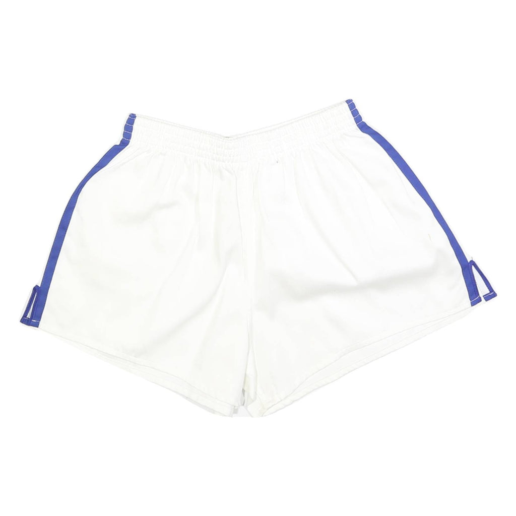 Womens White & Blue Casual Shorts S W24 Lightweight Polyester Blend Comfortable