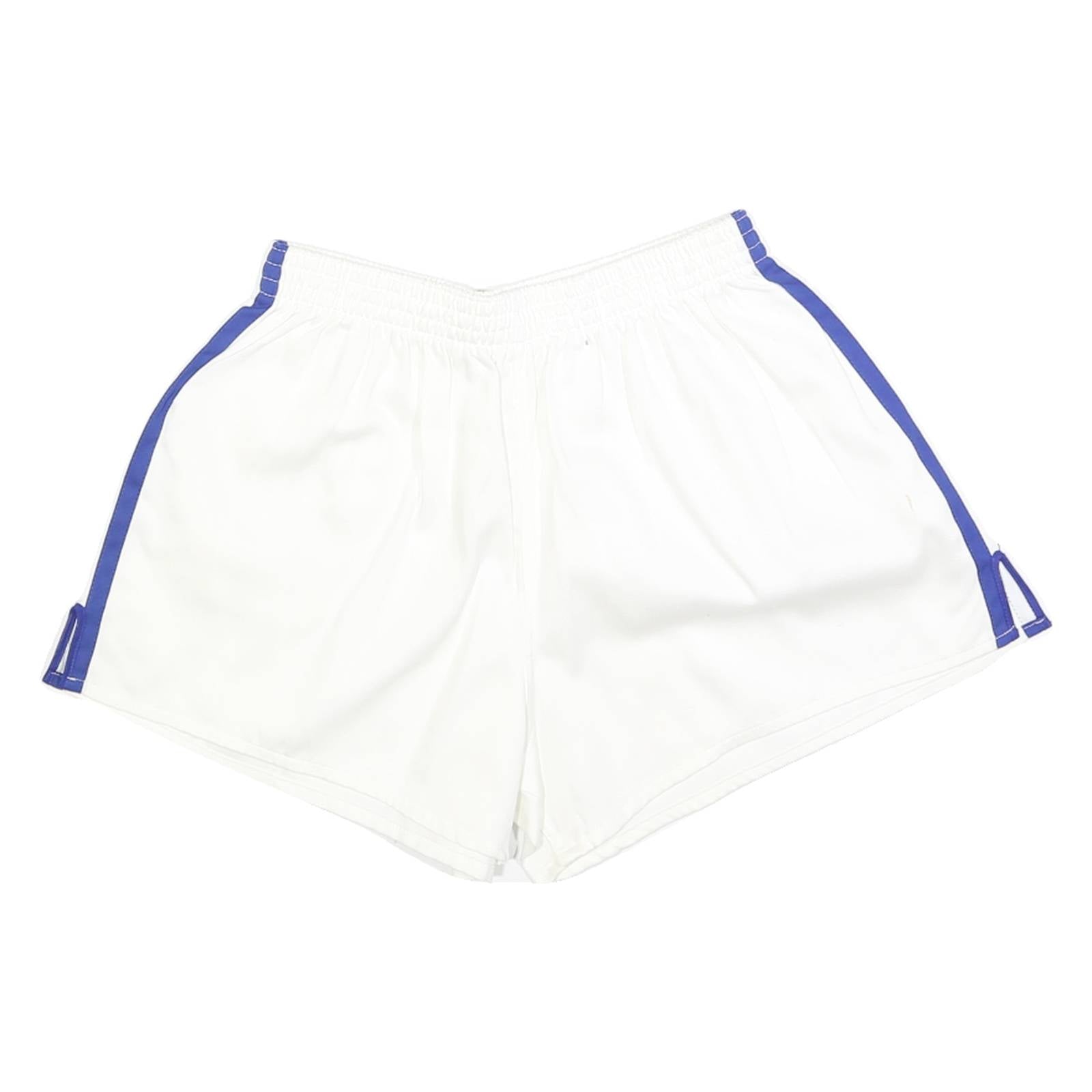 Womens White & Blue Casual Shorts S W24 Lightweight Polyester Blend Comfortable