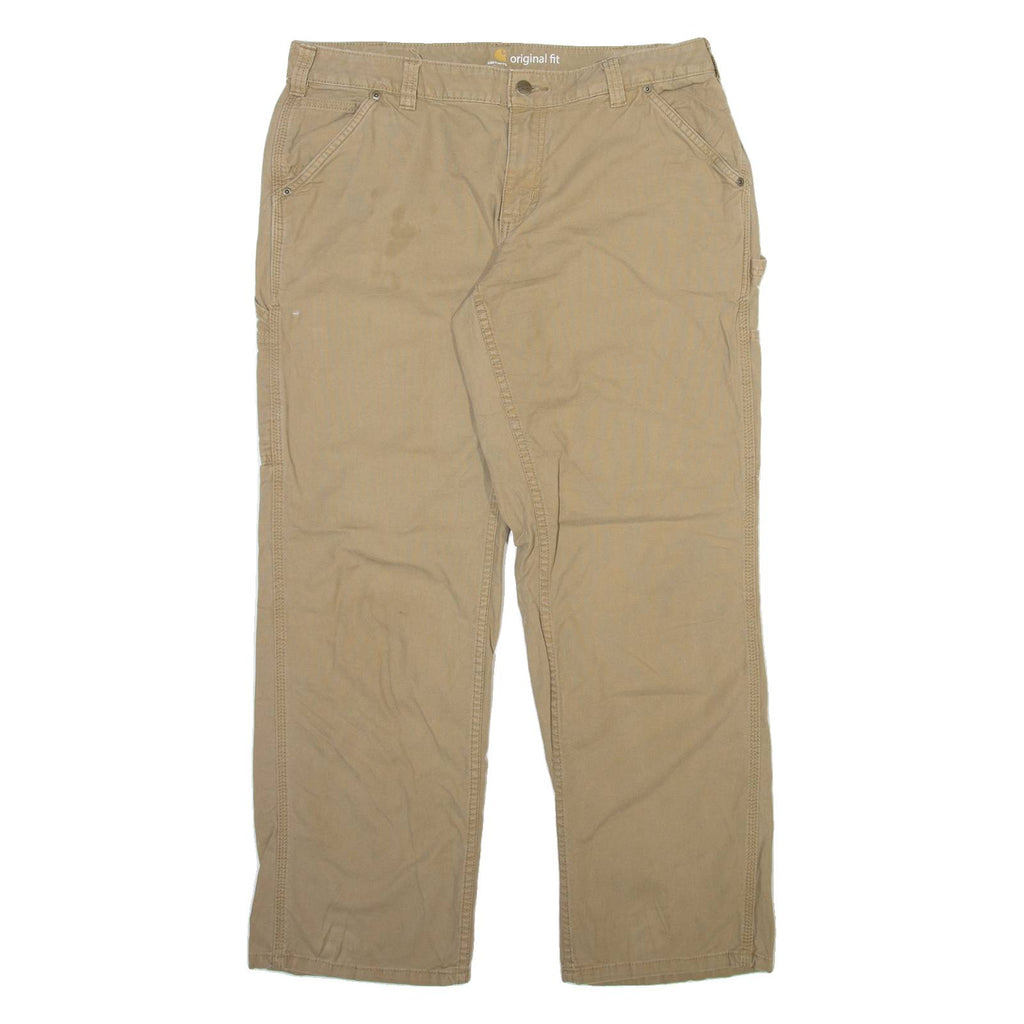 CARHARTT Carpenter Womens Trousers Beige Regular Straight W36 L30